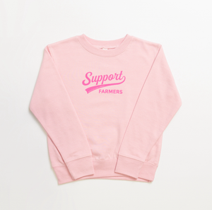'Support Farmers Banner' Pink Crew- Toddler
