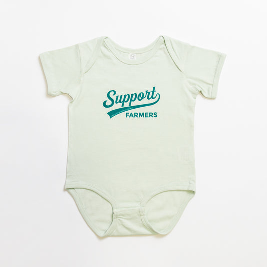 Support Farmers Banner Soft Green Onesie