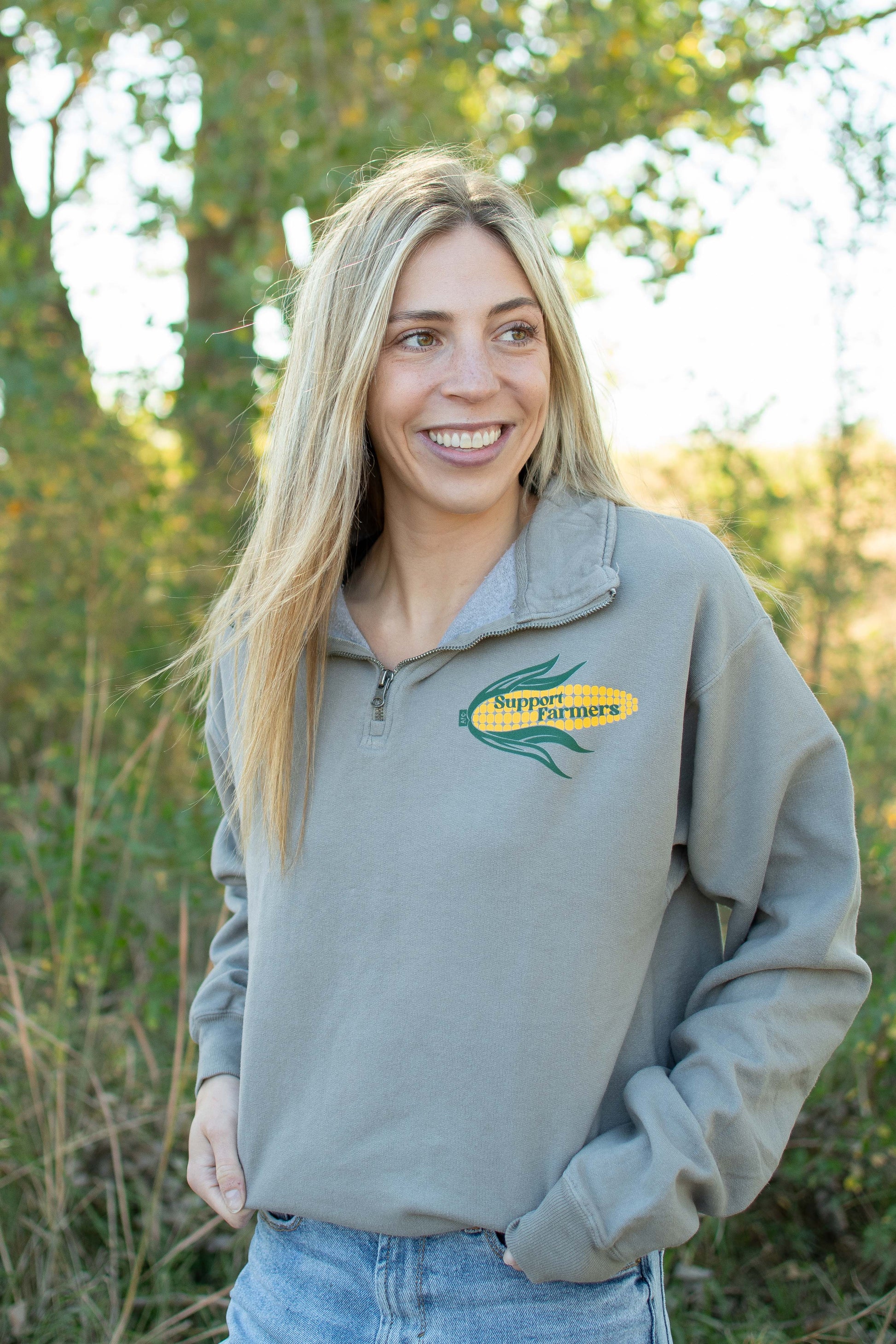 'Support Farmers' Corn 1/4 Zip [W]