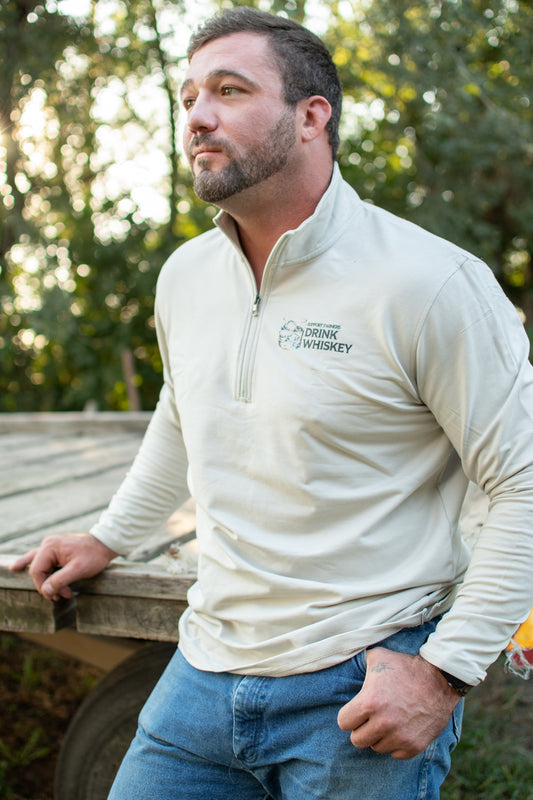 'Support Farmers Drink Whiskey' Performance 1/4 Zip Pullover