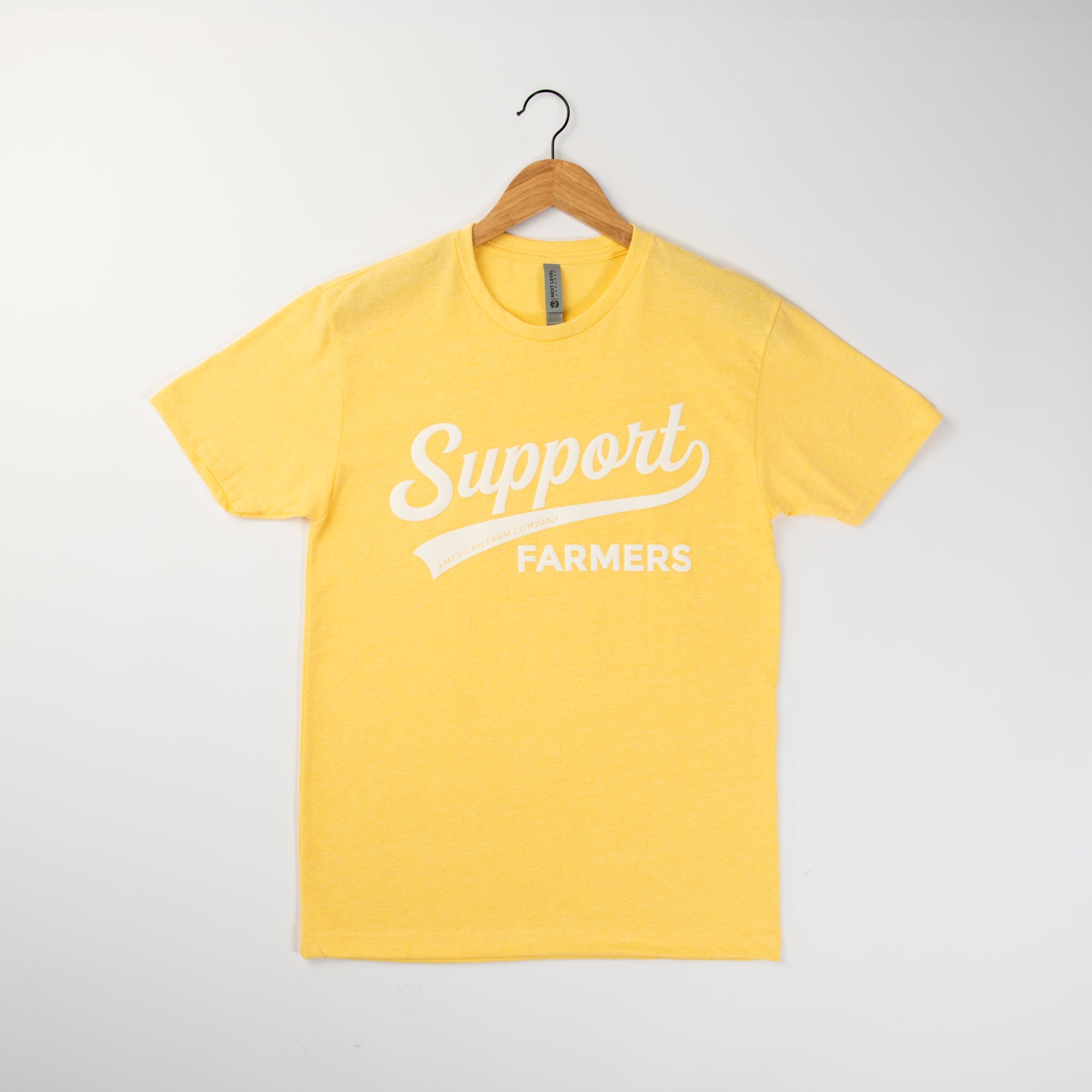 'Support Farmers' Essential Yellow Tee - American Farm Company