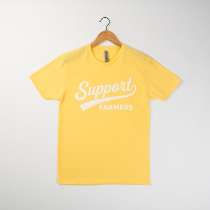 'Support Farmers' Essential Yellow Tee - American Farm Company