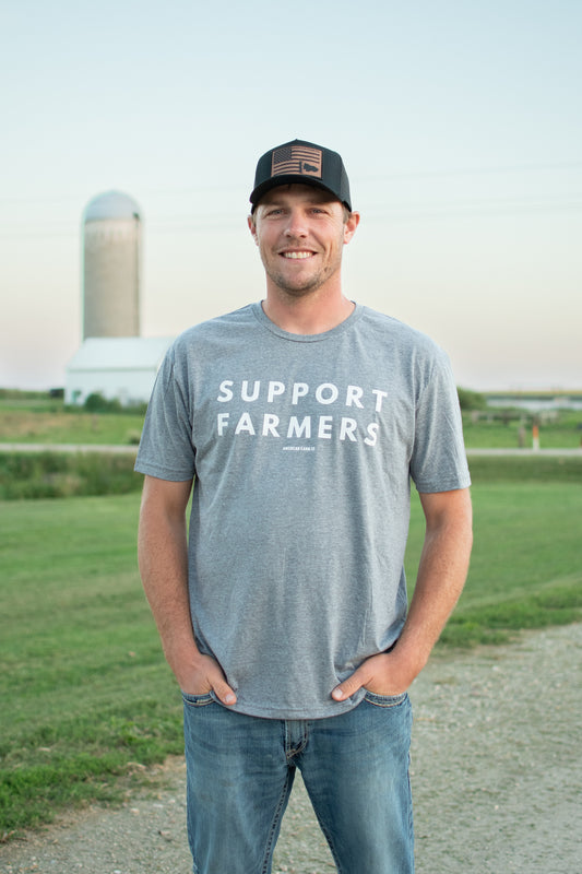 'Support Farmers' Gray Tee