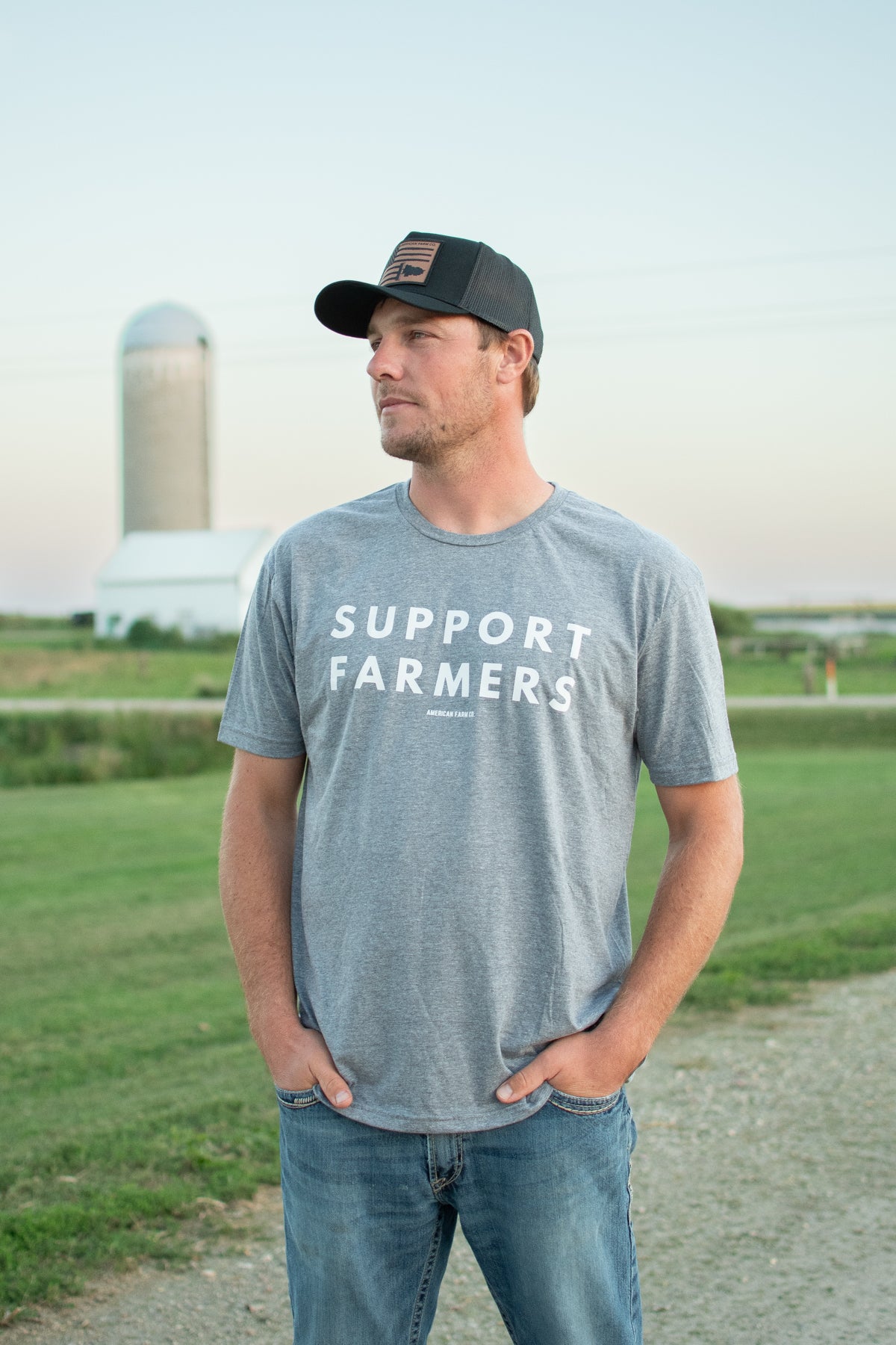 'Support Farmers' Gray Tee