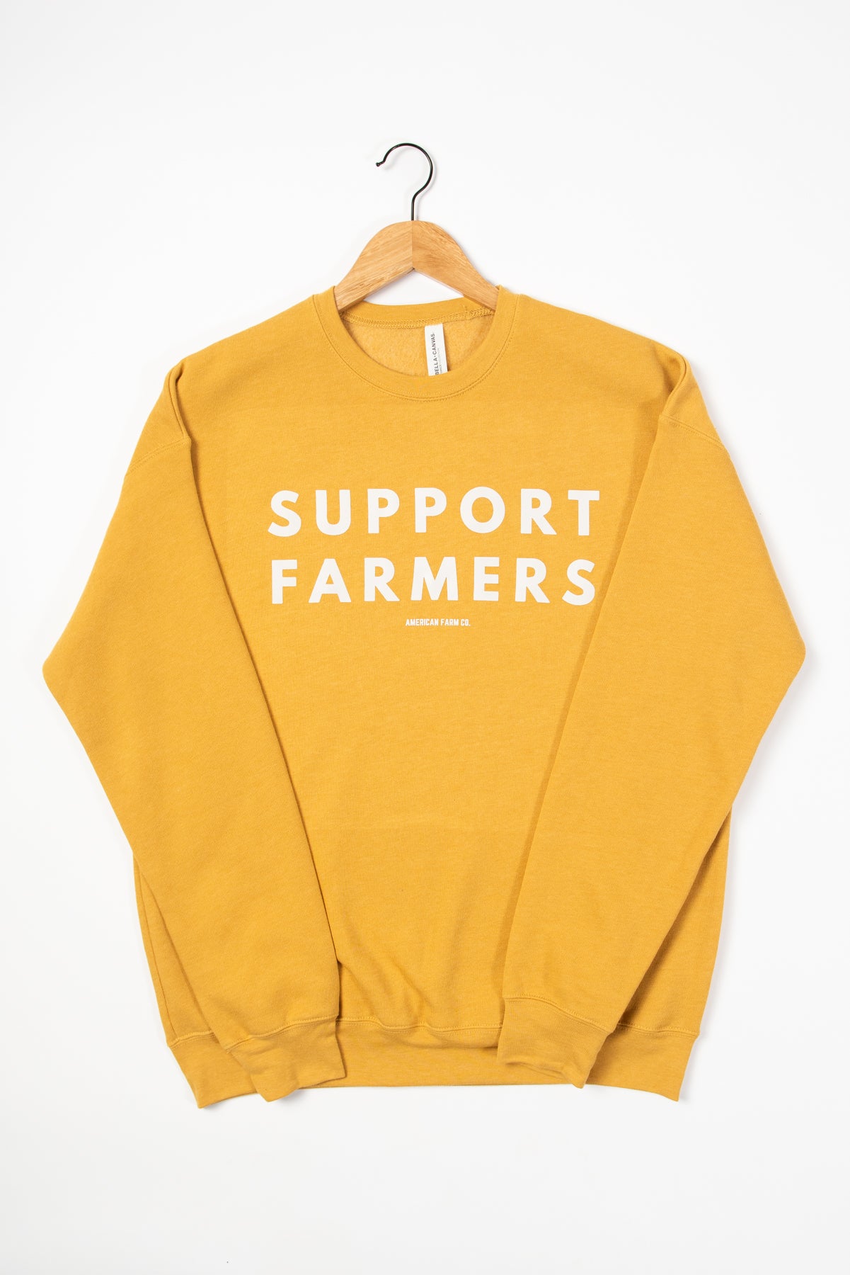 'Support Farmers' Mustard Crewneck
