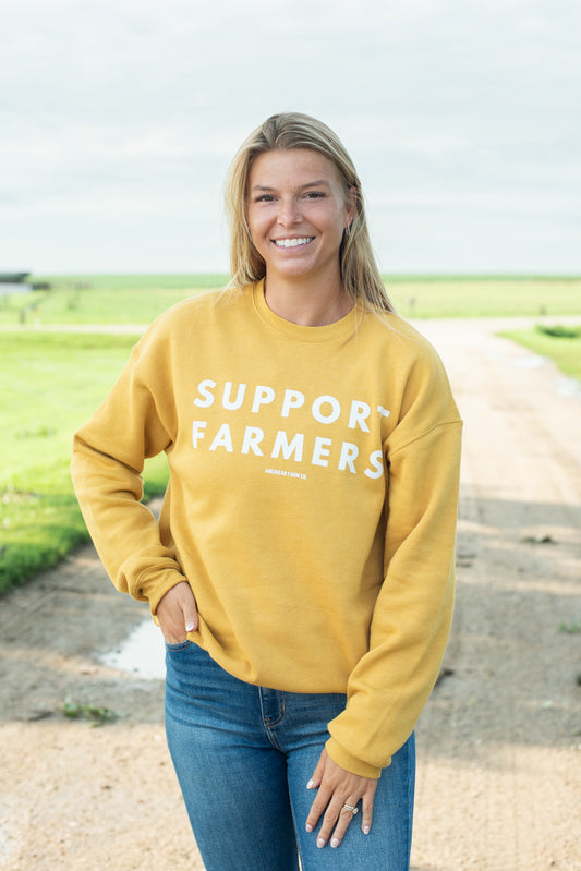 'Support Farmers' Mustard Crewneck