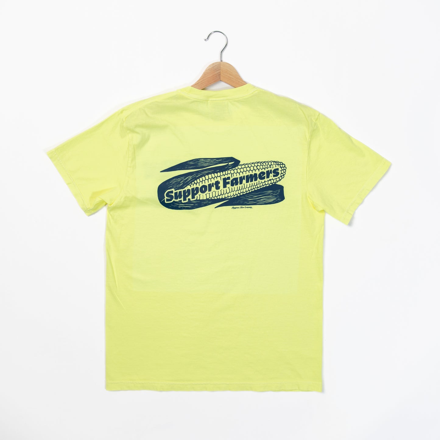 Retro Corn 'Support Farmers' Neon Yellow Tee - American Farm Company