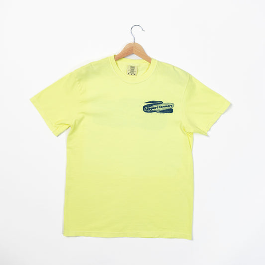 Retro Corn 'Support Farmers' Neon Yellow Tee - American Farm Company