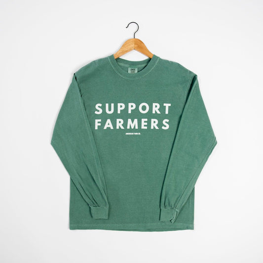 Support Farmers Washed Green Long Sleeve - American Farm Company