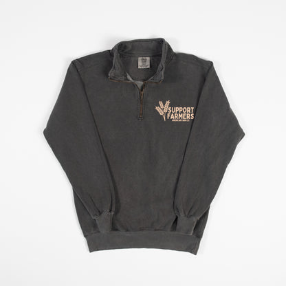 Support Farmers Wheat 1/4" Washed Charcoal Zip