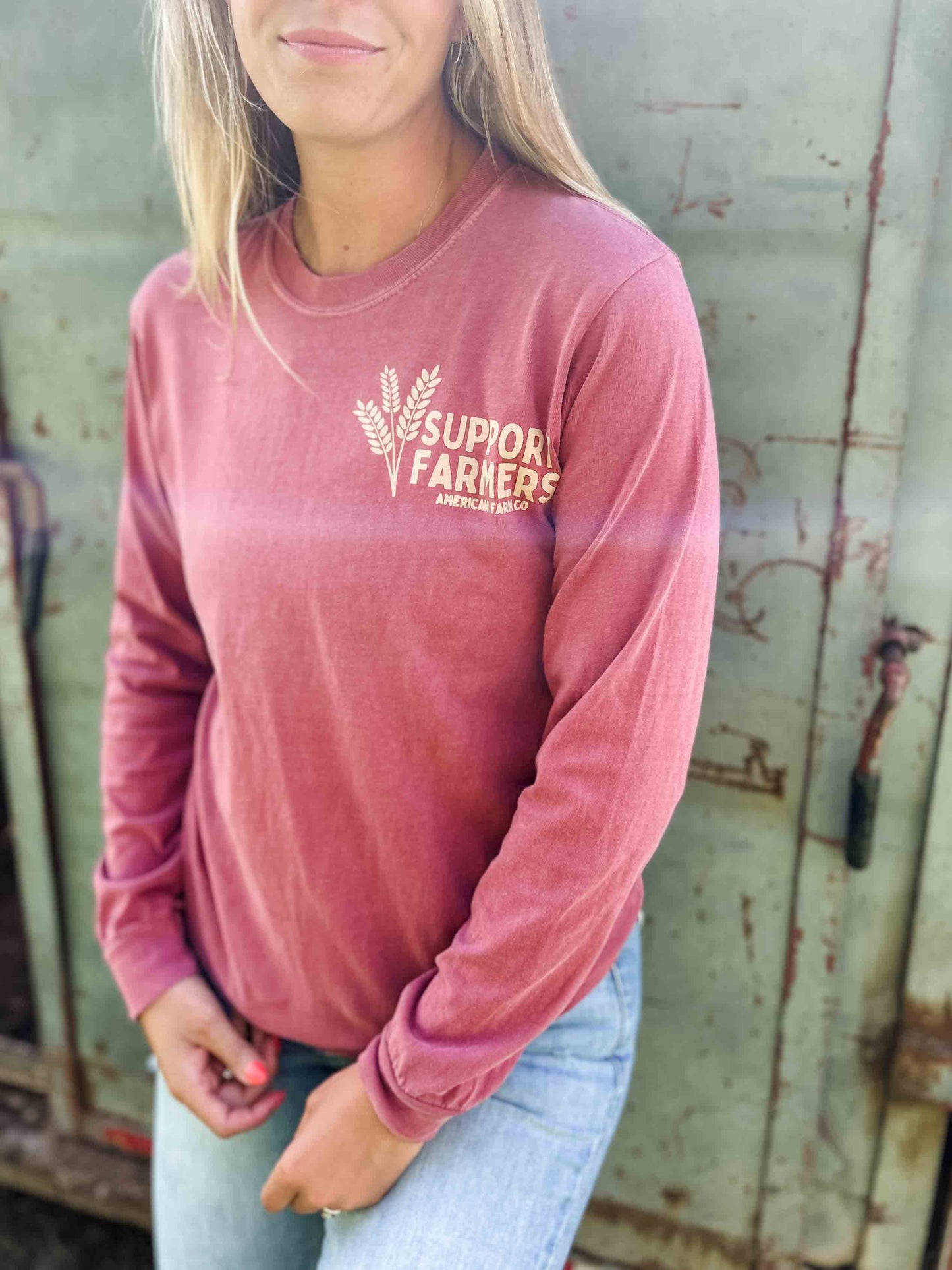 Support Farmers Wheat Long Sleeve - American Farm Company