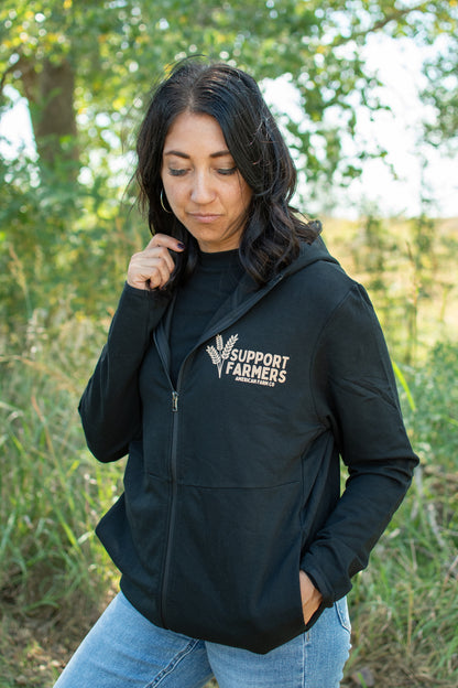 Support Farmers Wheat Performance Full-Zip Hoodie