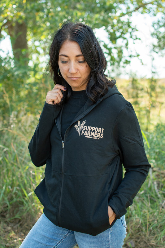 Support Farmers Wheat Performance Full-Zip Hoodie