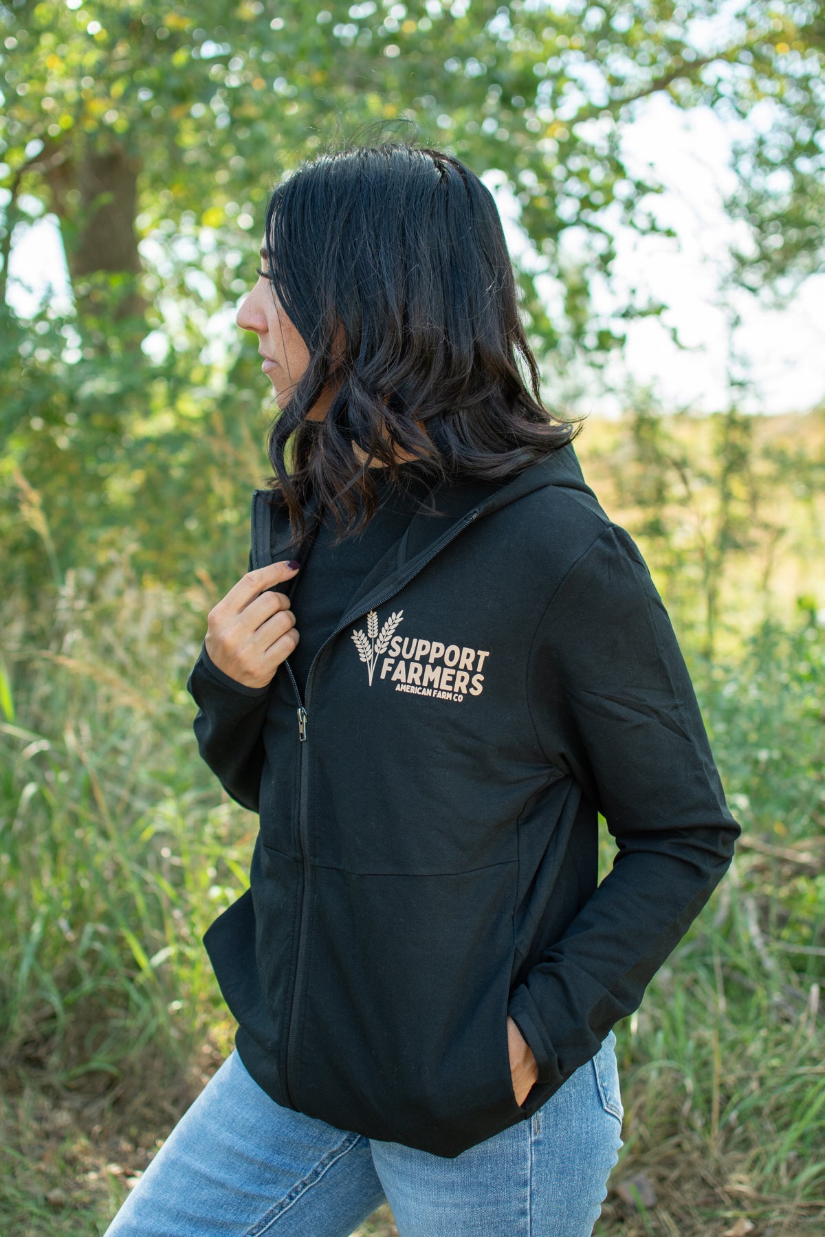 Support Farmers Wheat Performance Full-Zip Hoodie
