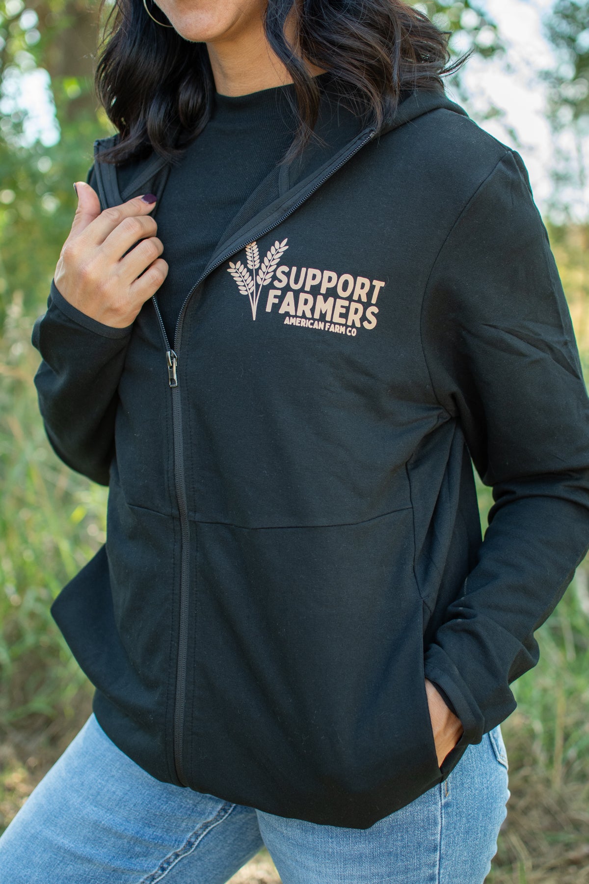 Support Farmers Wheat Performance Full-Zip Hoodie
