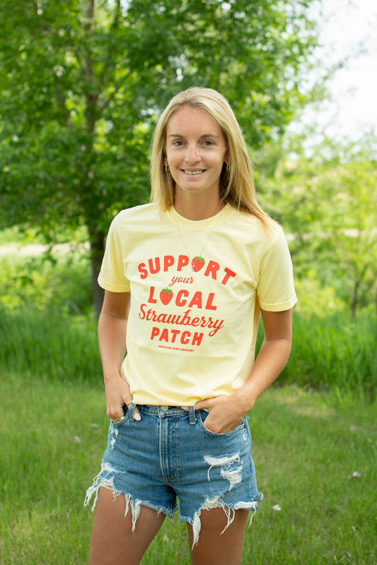 'Support Your Local Strawberry Patch' Yellow Tee