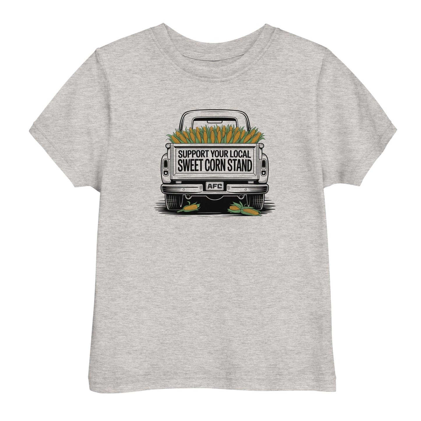 'Support Your Local Sweet Corn Stand' Truck Gray Toddler/Youth Tee