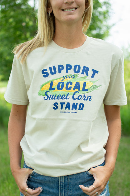 'Support Your Local Sweet Corn Stand' Tan Tee