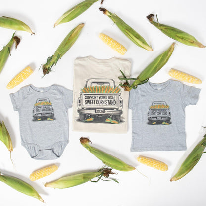 'Support Your Local Sweet Corn Stand' Truck Gray Toddler/Youth Tee