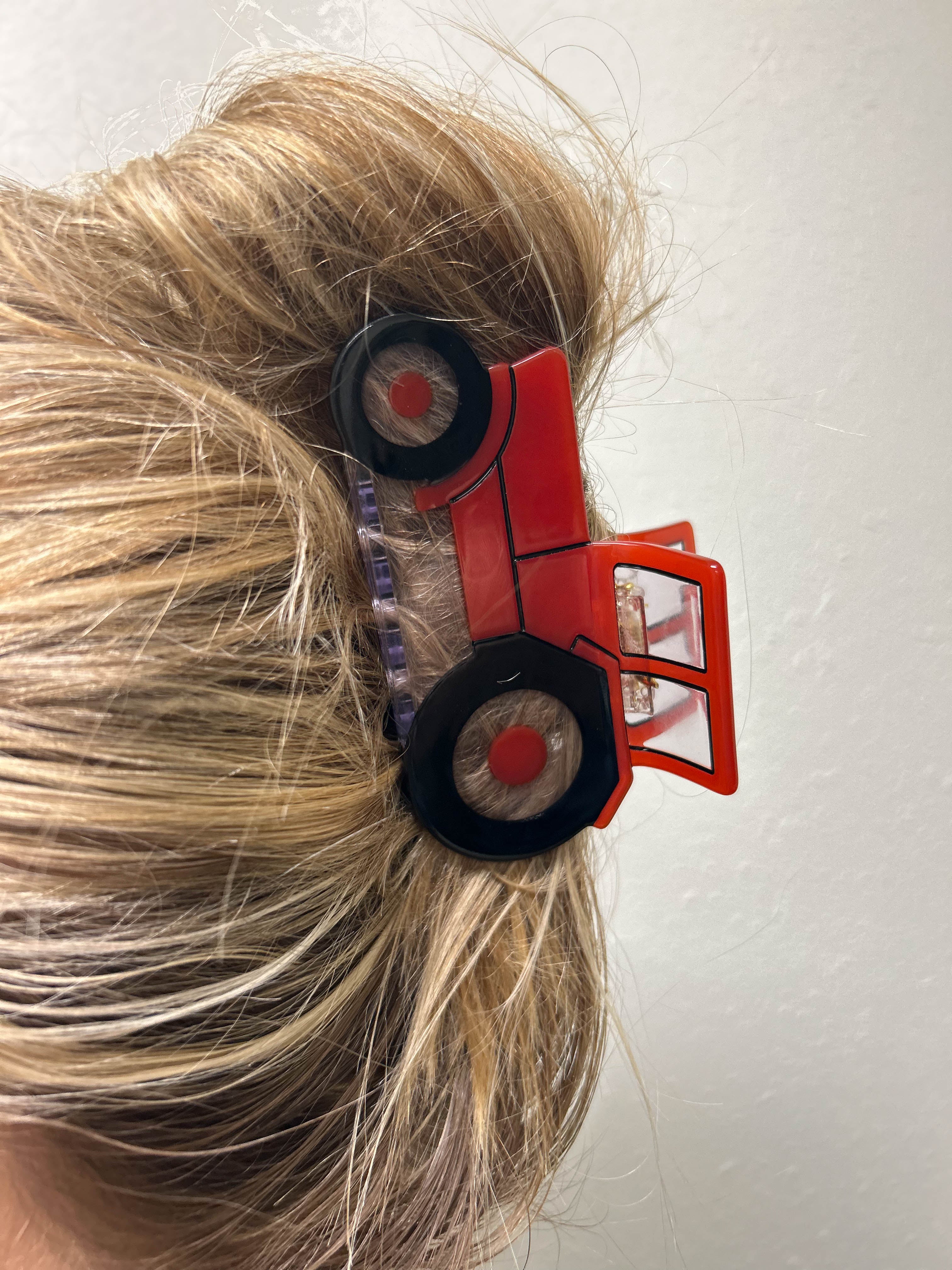 Red Tractor Hair Clip