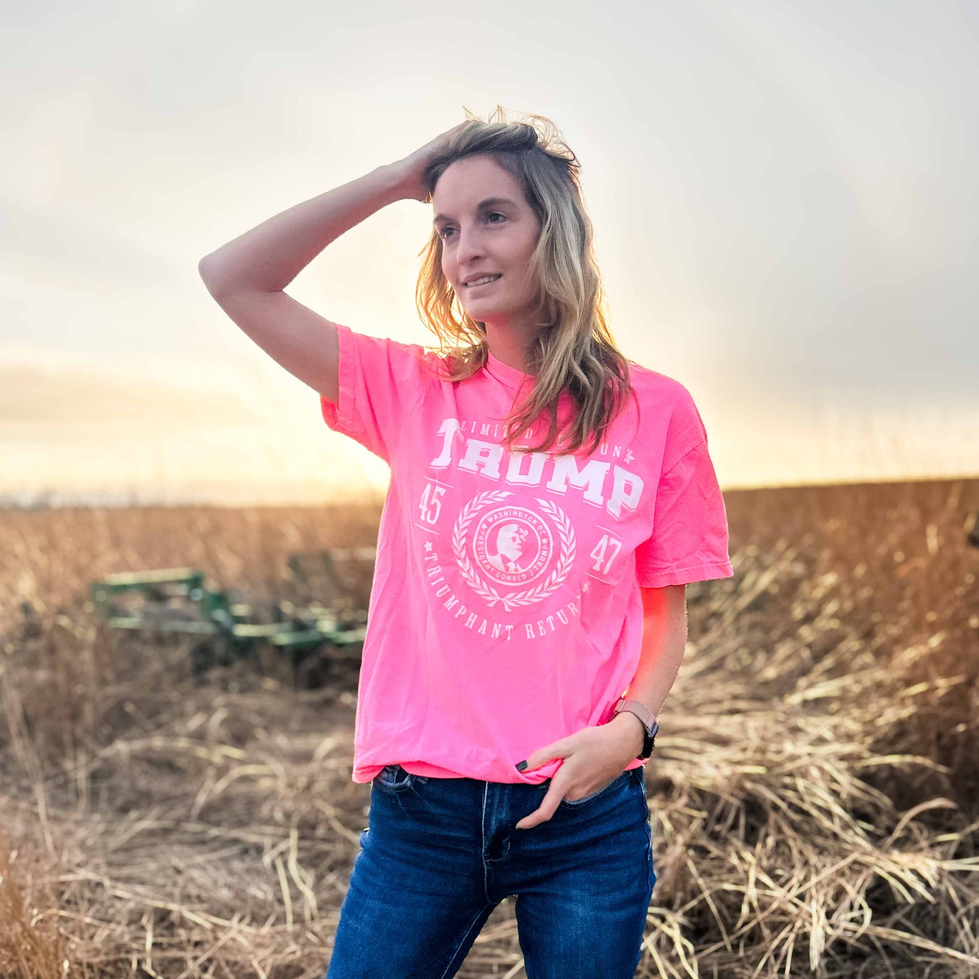 TRUMP 'Triumphant Return' Neon Pink Tee - American Farm Company