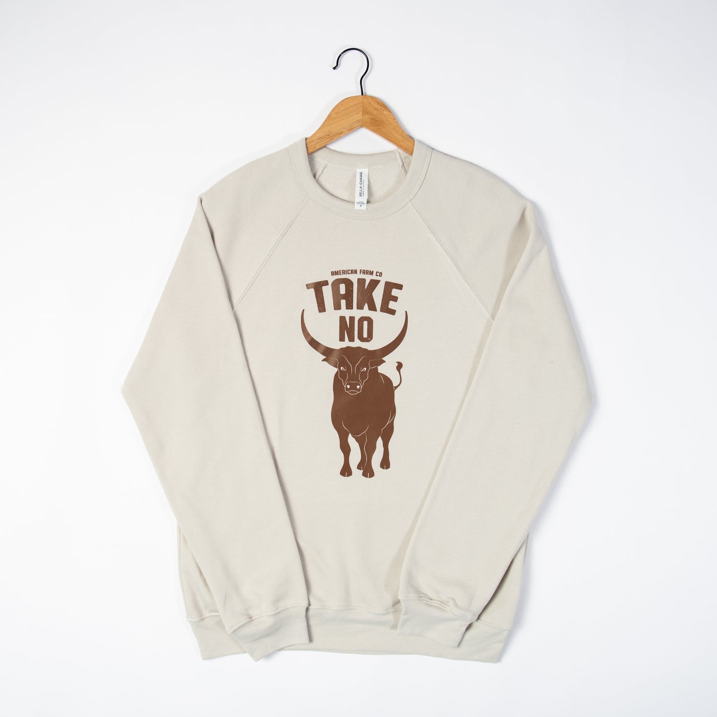 Take No Bull Oatmeal Heather Crewneck - American Farm Company