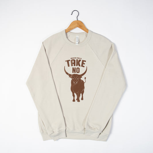 Take No Bull Oatmeal Heather Crewneck