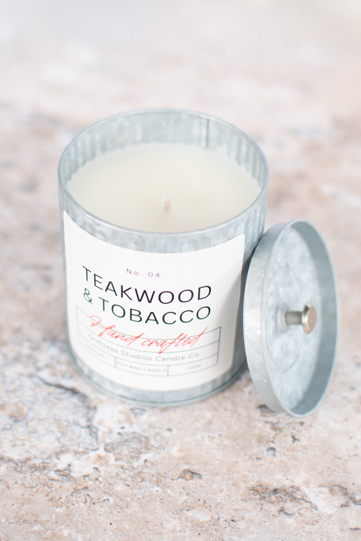 Teakwood & Tobacco Farmhouse Tin Candle