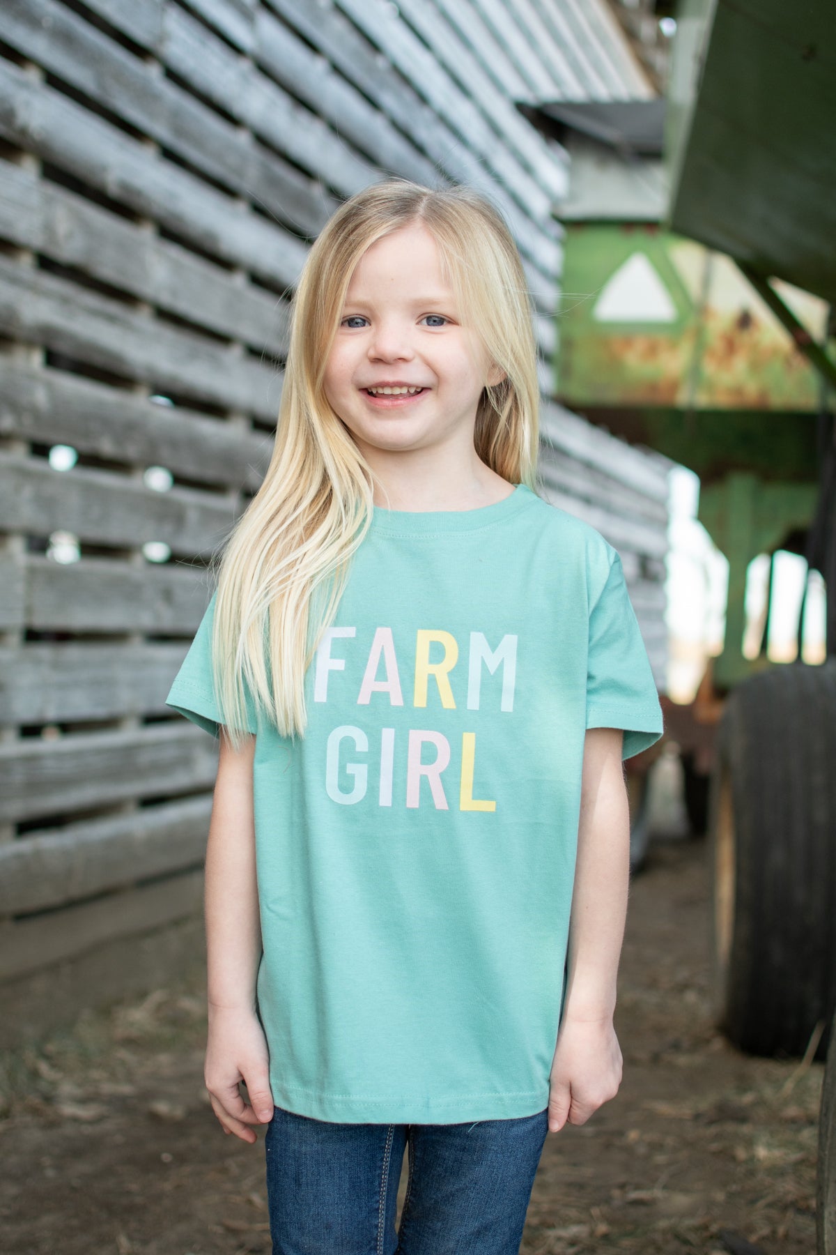 'Farm Girl' Teal Toddler/Youth Tee