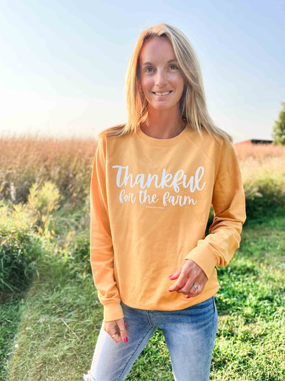 Thankful for the Farm Mustard Crewneck - American Farm Company