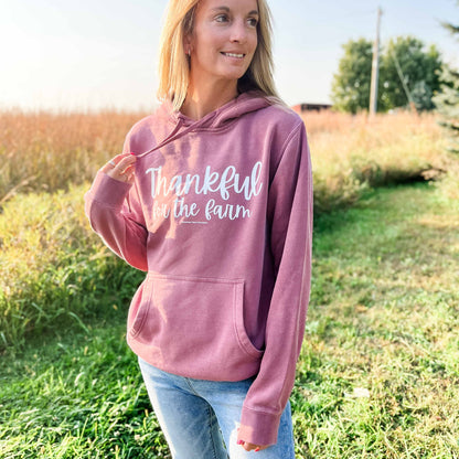 Thankful for the Farm Washed Maroon Hoodie - American Farm Company