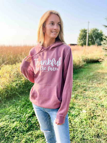 Thankful for the Farm Washed Maroon Hoodie - American Farm Company