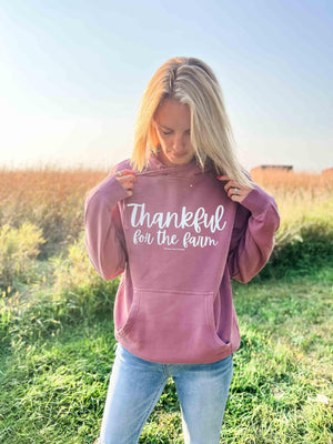 Thankful for the Farm Washed Maroon Hoodie - American Farm Company