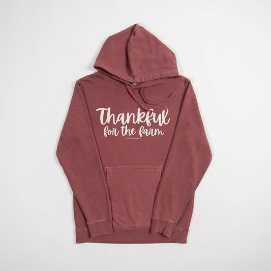 Thankful for the Farm Washed Maroon Hoodie - American Farm Company