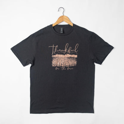 'Thankful for the Farm' Black Tee