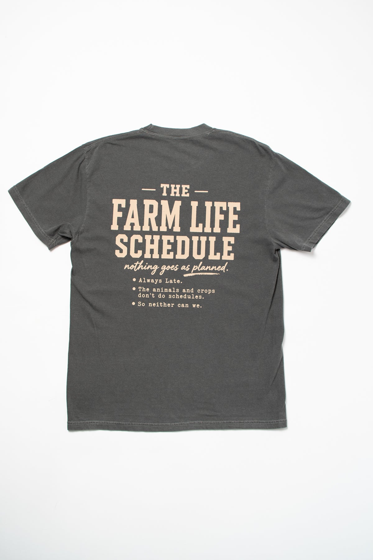 'The Farm Life Schedule' Charcoal Tee
