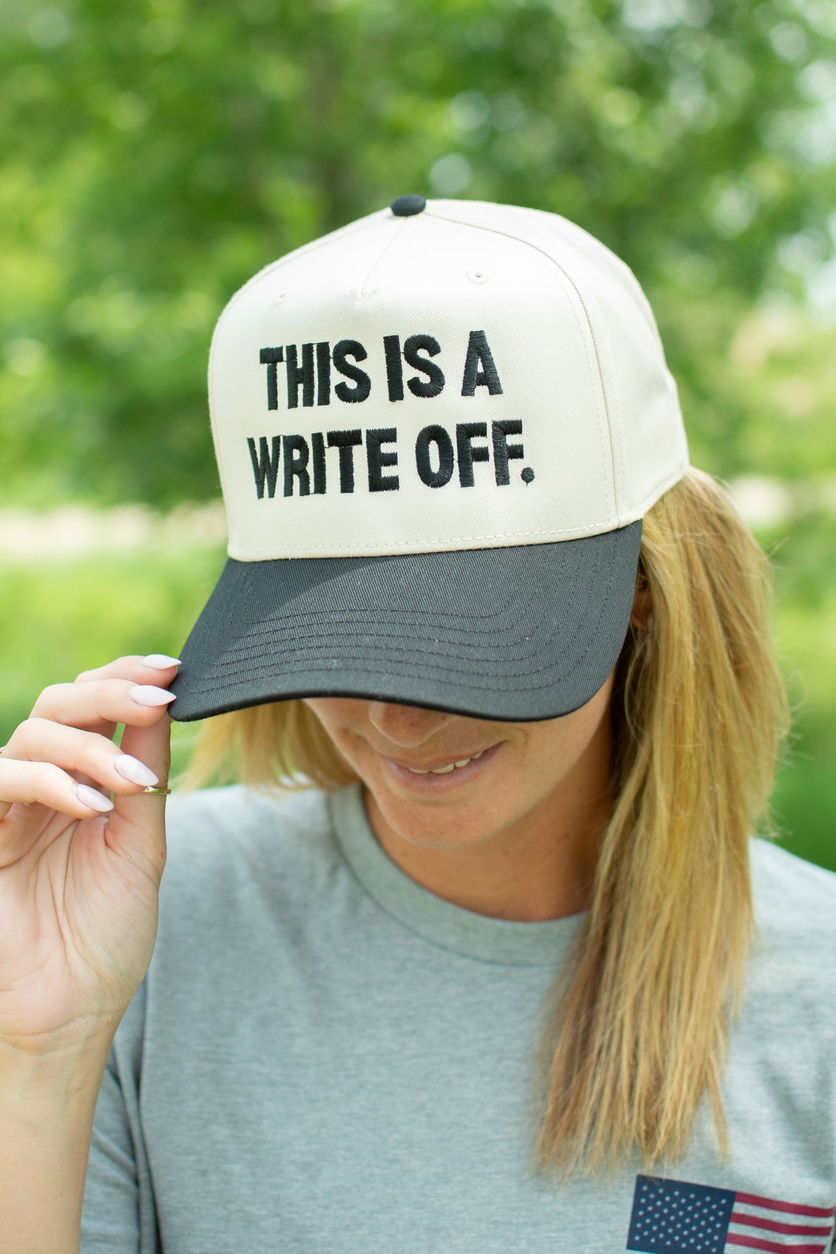 'This Is A Write Off.' Embroidered Trucker Hat