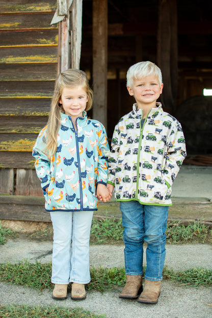 Green Tractor Farm Toddler/Youth Zip-Up Jacket