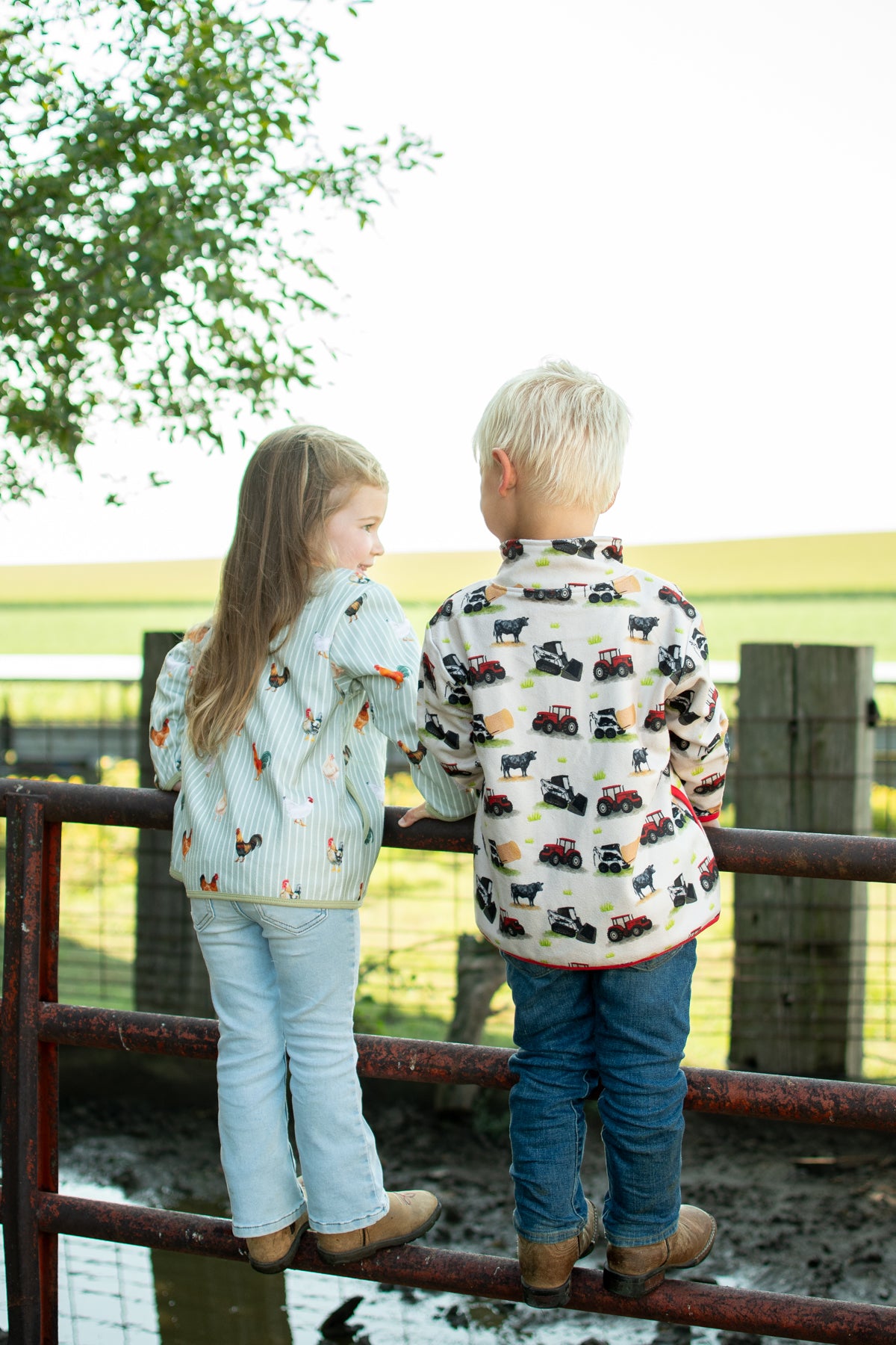 Sage Chicken Striped Toddler/Youth Zip-Up Jacket