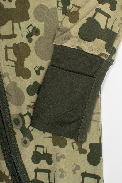 Tractor Camo Baby Bamboo Zippy
