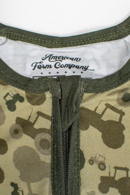 Tractor Camo Baby Bamboo Zippy