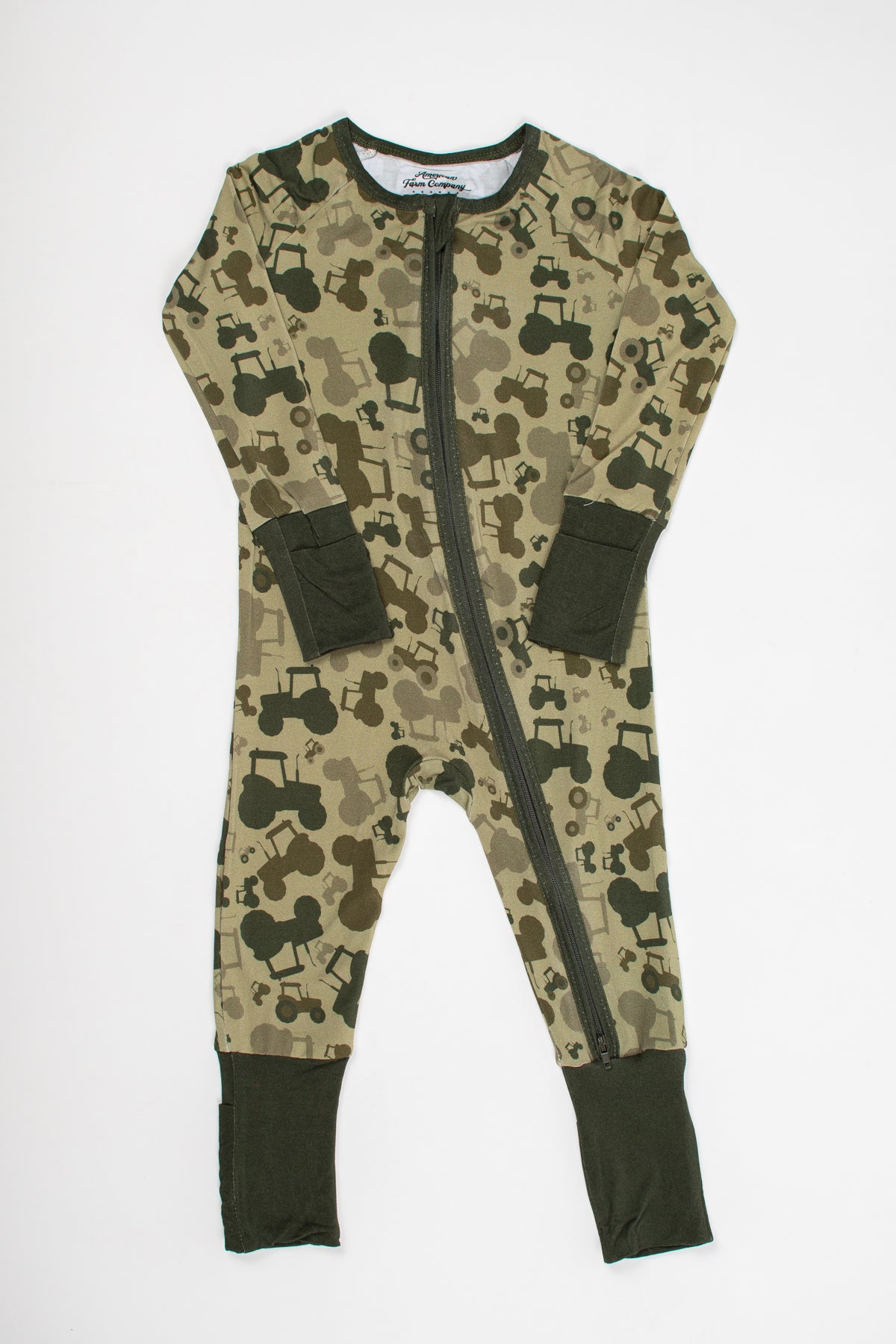 Tractor Camo Baby Bamboo Zippy