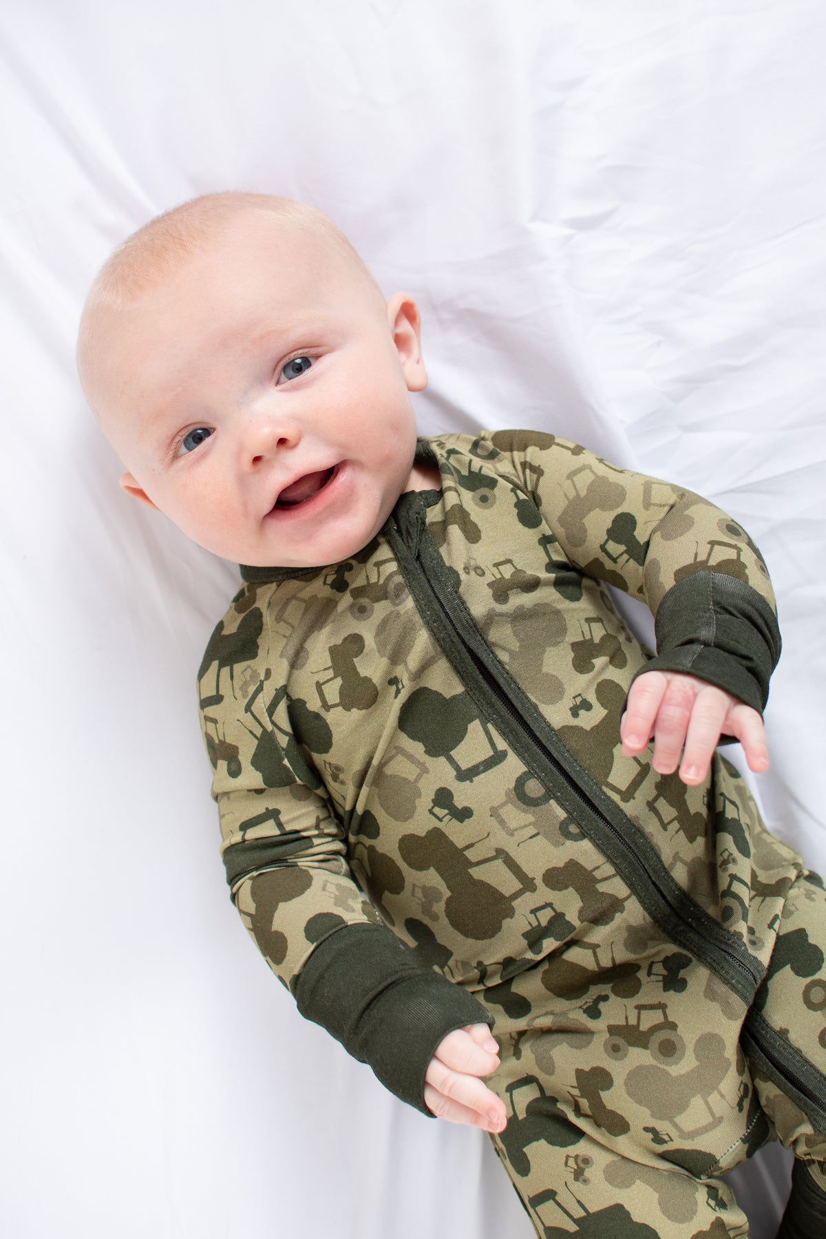 Tractor Camo Baby Bamboo Zippy