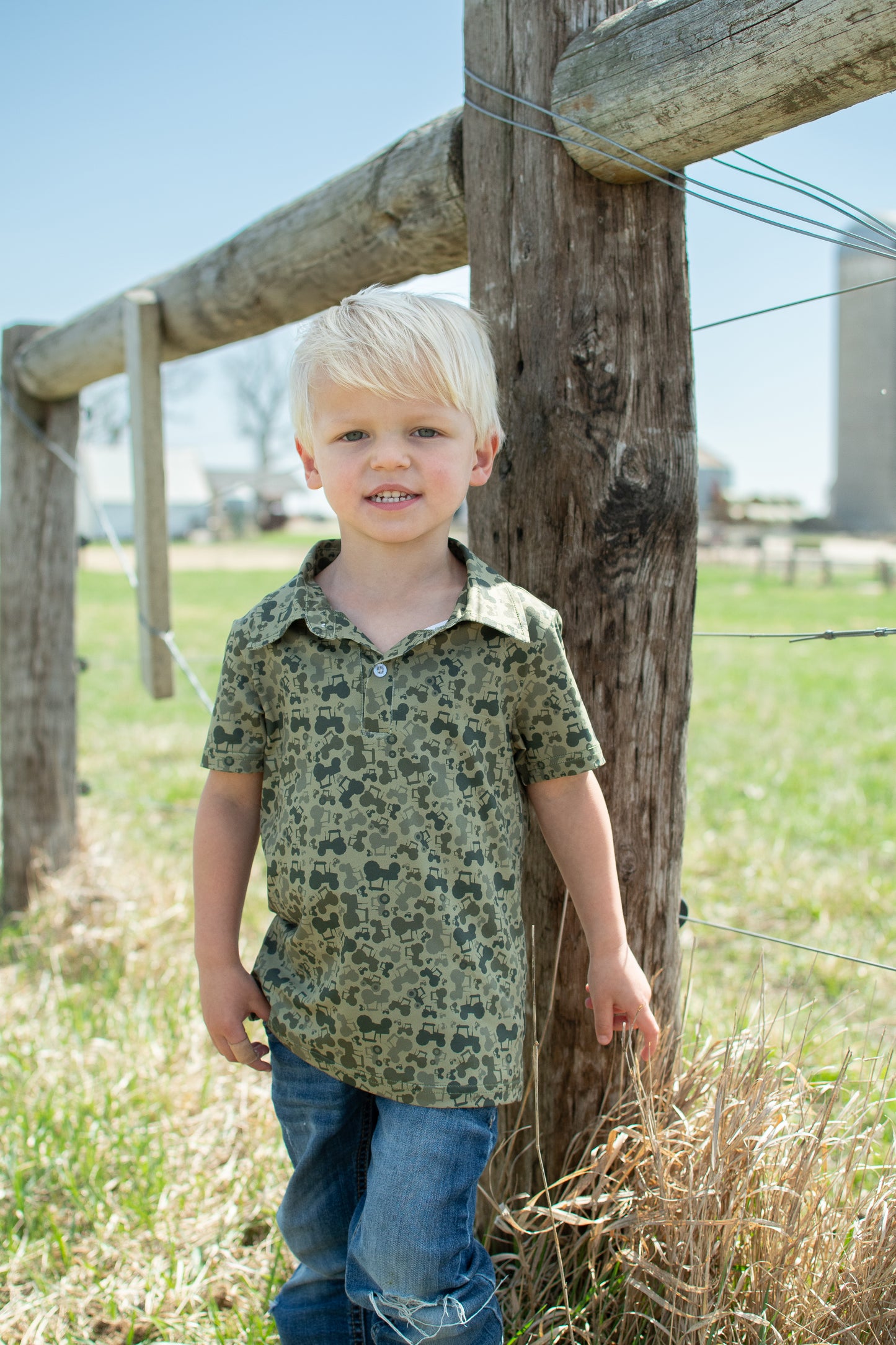 Tractor Camo Baby/Youth Performance Polo