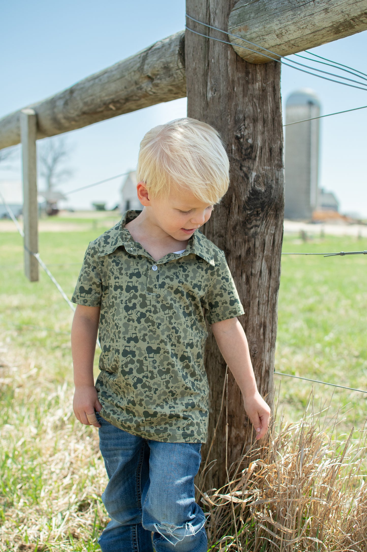 Tractor Camo Baby/Youth Performance Polo