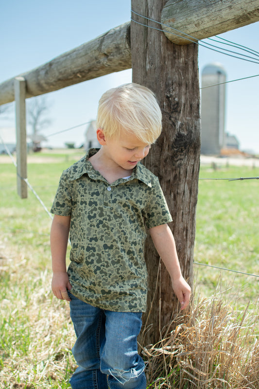 Tractor Camo Baby/Youth Performance Polo