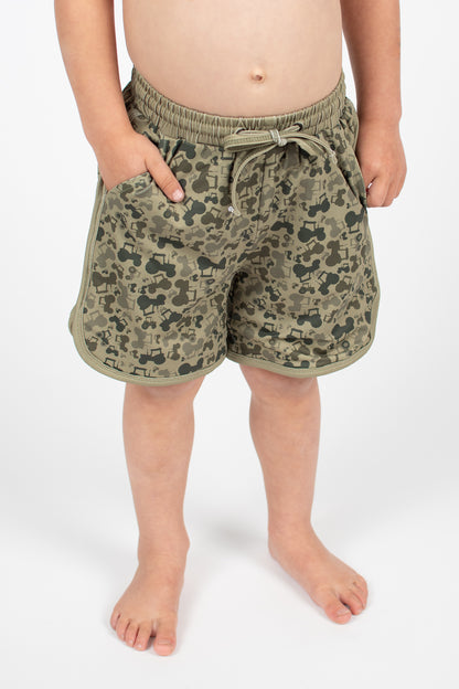 Tractor Camo Toddler/Youth Swim Trunk