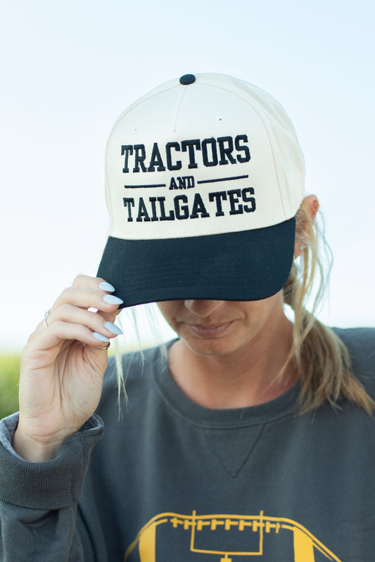 'Tractors & Touchdowns' Embroidered Trucker Hat