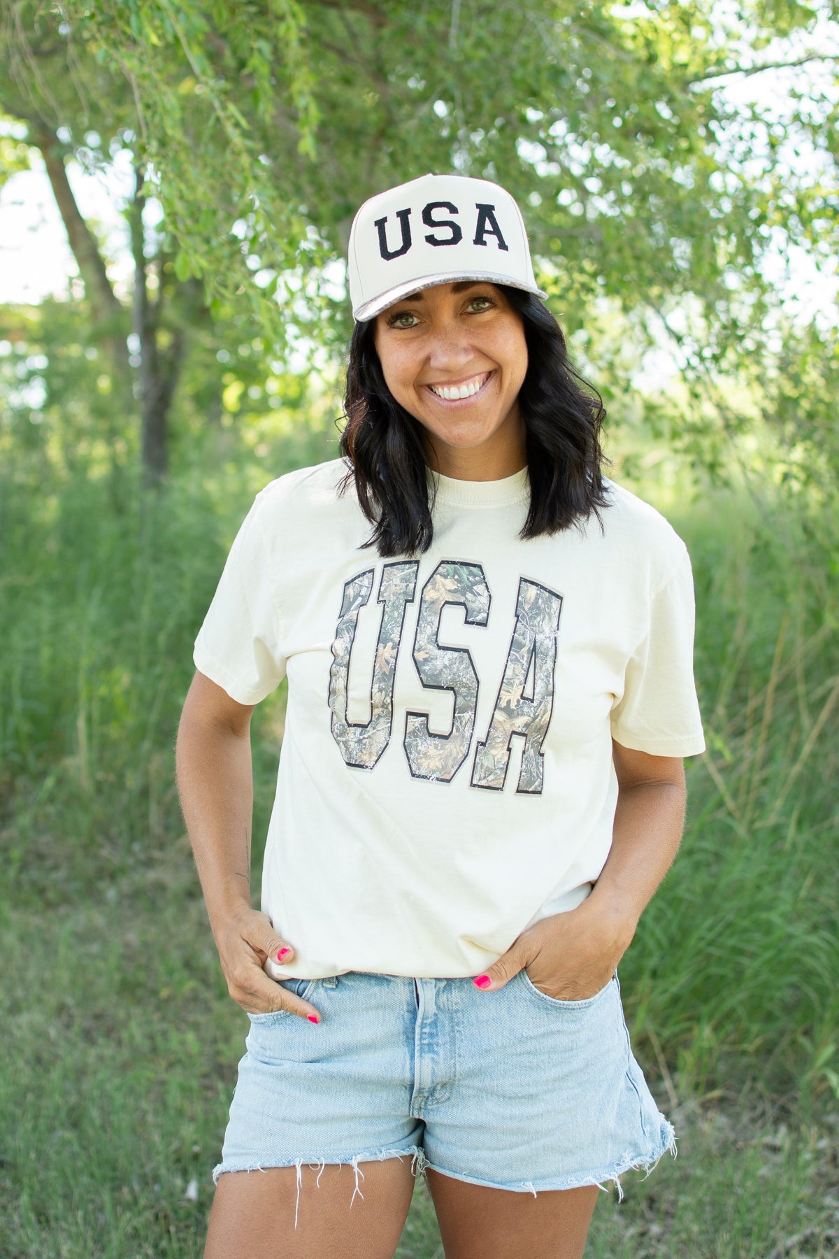 USA' Camo Ivory Tee