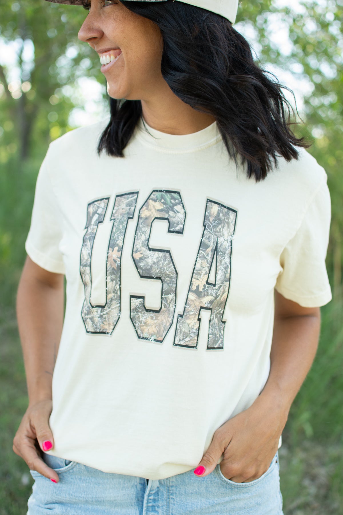 USA' Camo Ivory Tee